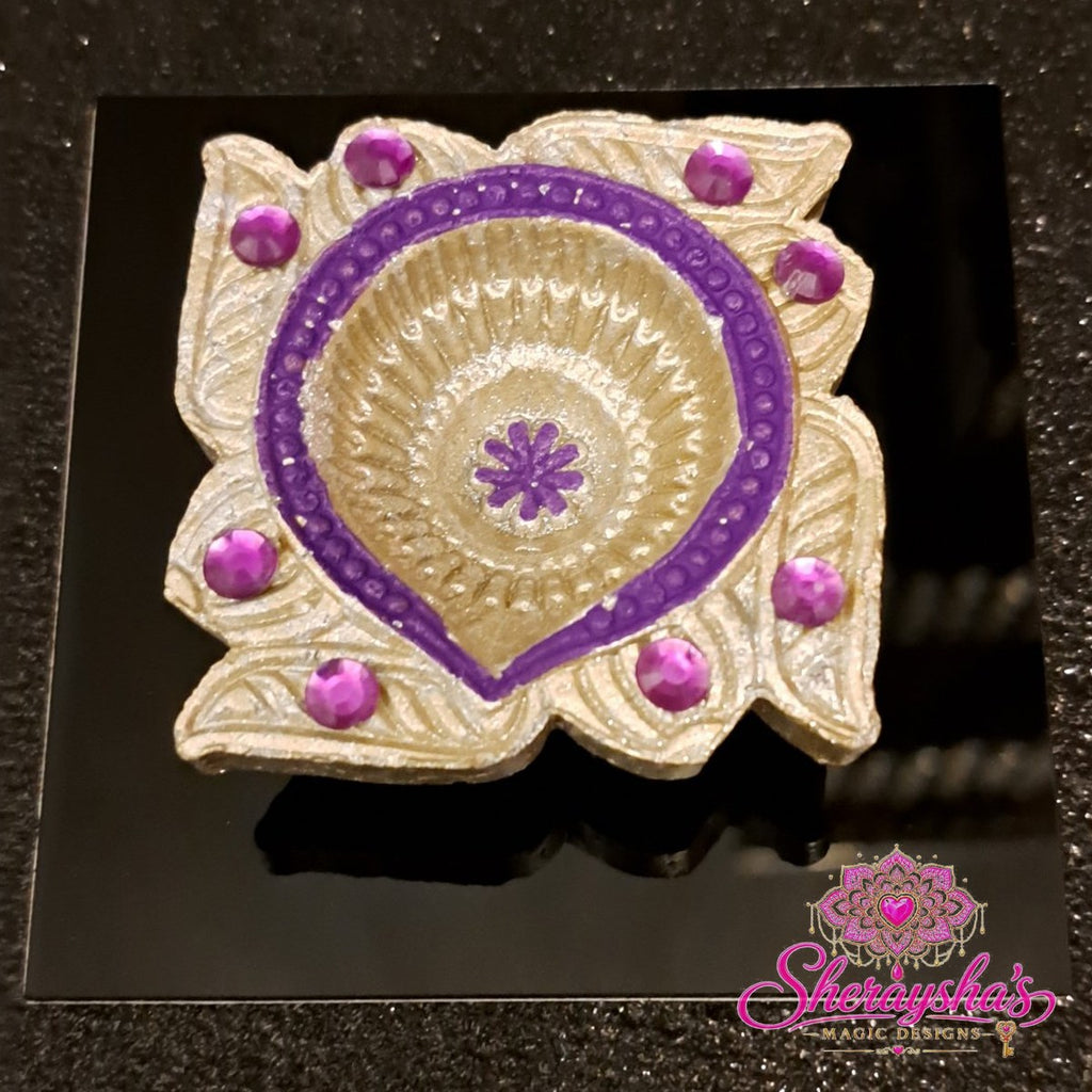 Diya op plaat – Paars