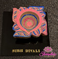 Diya op plaat – Roze, Blauw & Paars