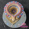 Diya op spiegel – Goud, Roze & Blauw