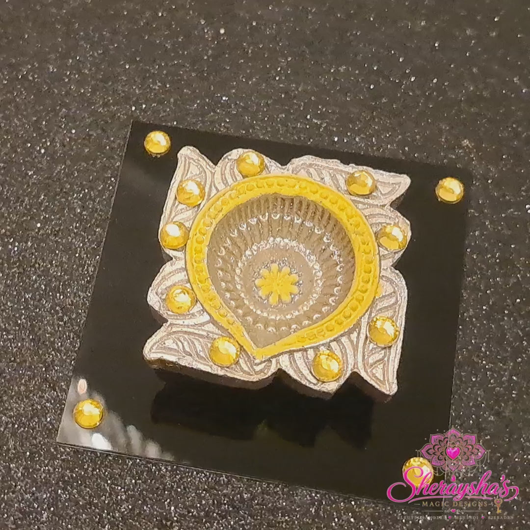 Diya op plaat – Geel