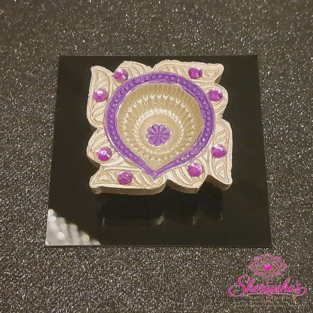 Diya op plaat – Paars