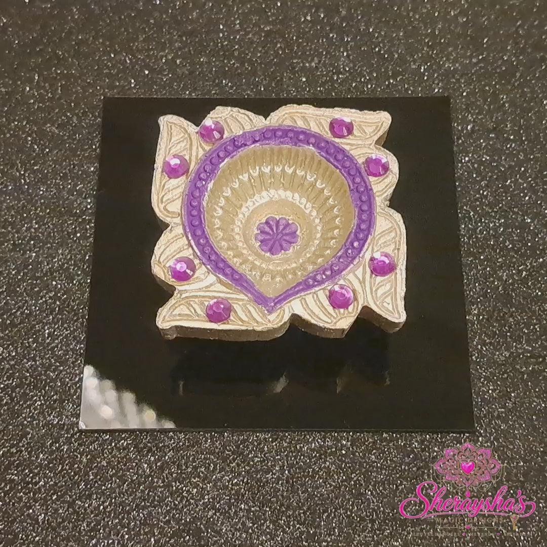 Diya op plaat – Paars