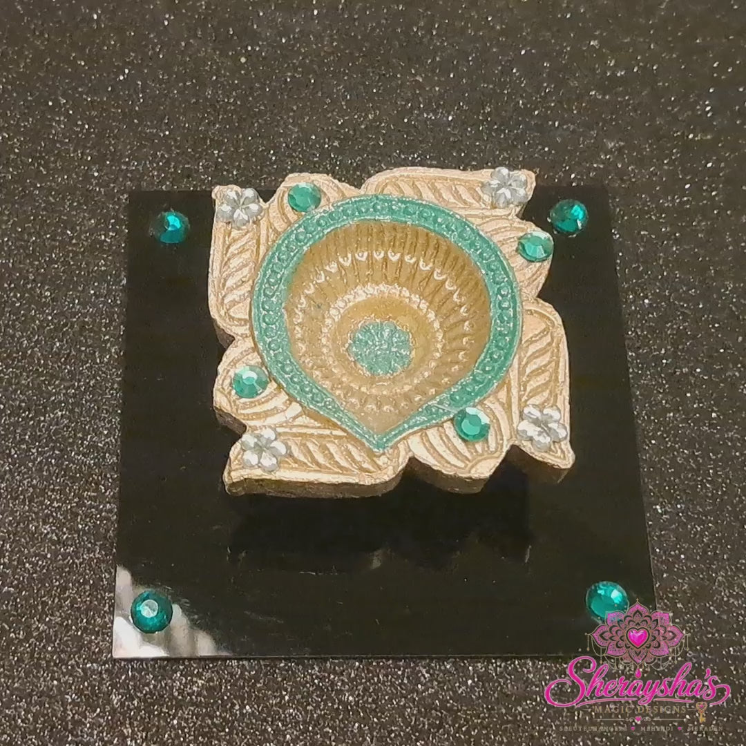 Diya op plaat – Groen