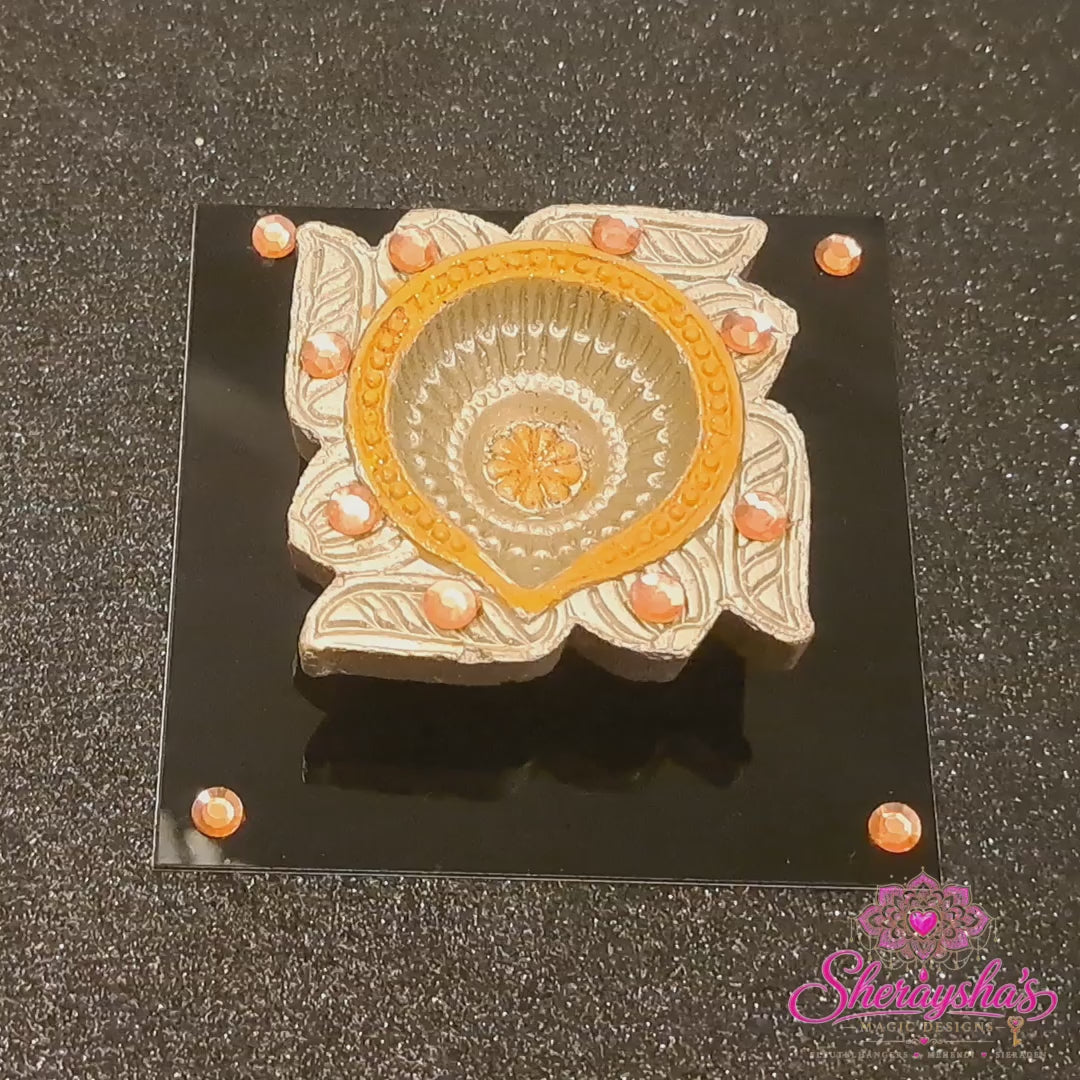 Diya op plaat – Oranje